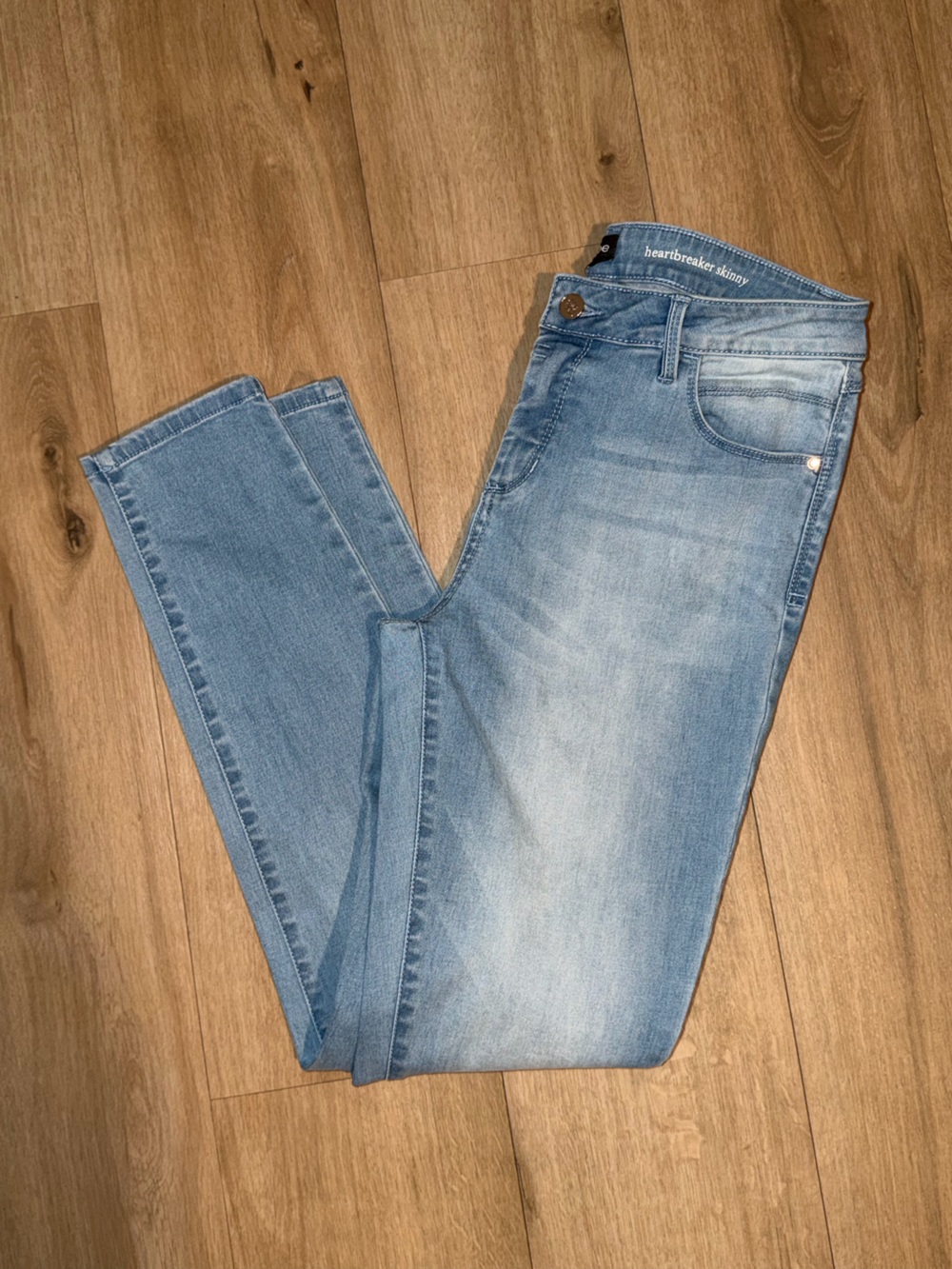 Bebe Light Blue Skinny Jeans - heartbreaker Skinny